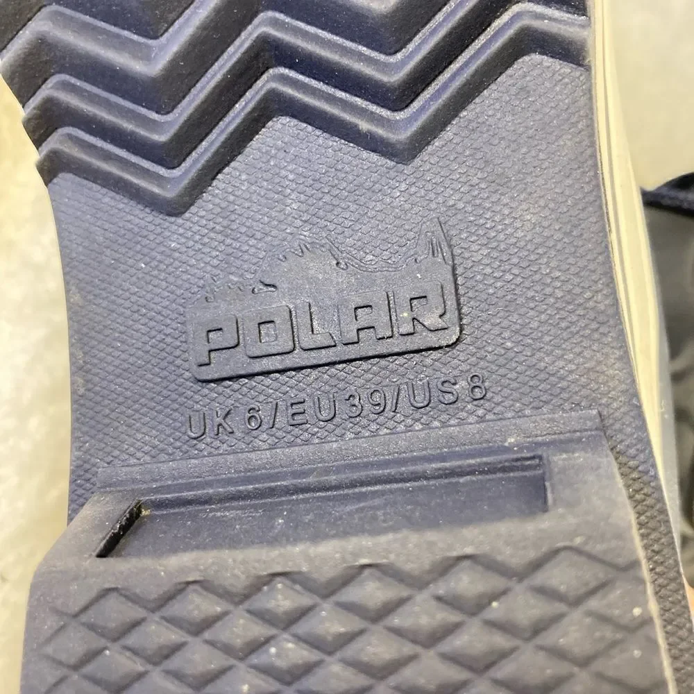 Polar Navy Nylon Tall Fur Lace Waterproof Snow Rainy Boots Sz 8